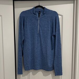 lululemon athletica Men's Heathered Blue Zip-Up Sweater
